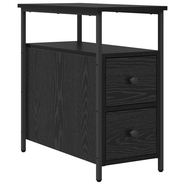 vidaXL Cabinet de chevet Ch&ecirc;ne noir 30 x 60 x 60 cm Bois d'ing&eacute;nierie