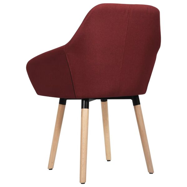 vidaXL Chaises &agrave; manger lot de 2 rouge bordeaux tissu