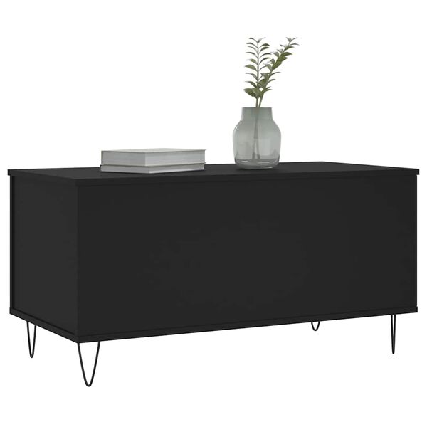 vidaXL Table basse Noir 90x44,5x45 cm Bois d'ing&eacute;nierie