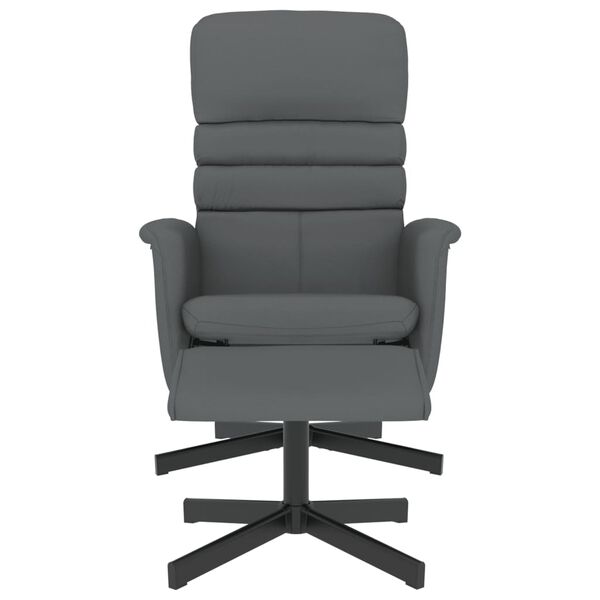 vidaXL Fauteuil inclinable avec repose-pied gris similicuir
