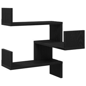 vidaXL &Eacute;tag&egrave;re Murale Ch&ecirc;ne noir 40 x 40 x 49,5 cm Bois d'ing&eacute;nierie