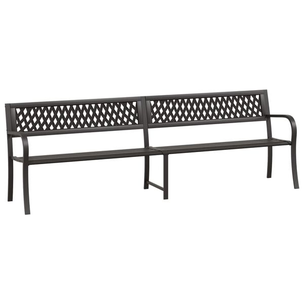 vidaXL Banc double de jardin 246 cm Noir Acier