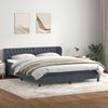 vidaXL Sommier &agrave; lattes de lit et matelas gris fonc&eacute; 180x220cm velours