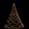 vidaXL Arbre mural avec crochet m&eacute;tallique 260 LED blanc chaud 3 m