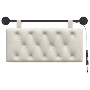 vidaXL T&ecirc;te de lit suspendue Cr&egrave;me Velours