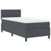 vidaXL Lit &agrave; ressort LED Gris fonc&eacute; et blanc 90 x 190 cm