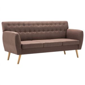 vidaXL Canap&eacute; &agrave; 3 places rev&ecirc;tement en tissu 172x70x82 cm marron