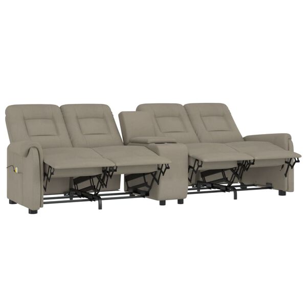 vidaXL Fauteuil de massage inclinable porte-gobelet 4places gris clair