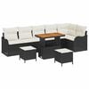 vidaXL Ensemble de canap&eacute; de jardin avec coussin 9 pcs Noir polyrotin