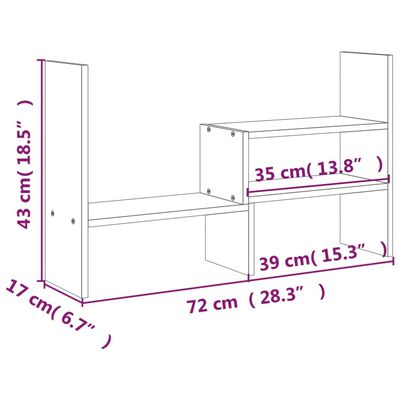vidaXL Support pour moniteur (39-72)x17x43 cm Bois de pin solide