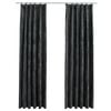 vidaXL Rideaux occultants et crochet 2pcs Velours Anthracite 140x245cm