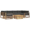 vidaXL Ensemble de canap&eacute;s d'ext&eacute;rieur 7 pc Blanc et anthracite