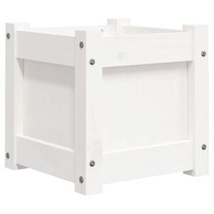 vidaXL Jardini&egrave;re blanc 31x31x31 cm bois de pin massif