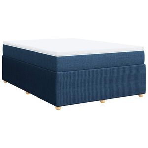 vidaXL Sommier &agrave; lattes de lit avec matelas Bleu 140x200 cm Tissu