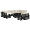 vidaXL Ensemble de canap&eacute; de jardin 13 pcs Noir et blanc cr&egrave;me