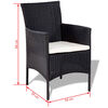 vidaXL Salon de jardin 4 pcs avec coussins R&eacute;sine tress&eacute;e Noir