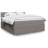 vidaXL Sommier &agrave; lattes de lit avec matelas Taupe 200x200 cm Tissu