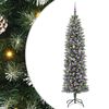 vidaXL Arbre de No&euml;l artificiel slim Vert et blanc 210 cm