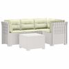 vidaXL Canap&eacute; de jardin 4 places avec coussins style rotin PP Blanc