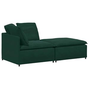 vidaXL Canap&eacute; modulaire et repose-pieds et coussins velours gris fonc&eacute;