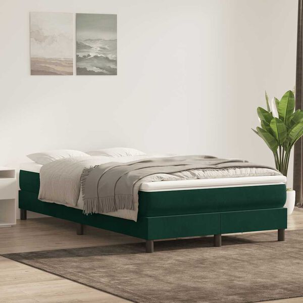 vidaXL Sommier &agrave; lattes de lit sans matelas vert fonc&eacute; 120x220cm
