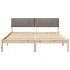 vidaXL Cadre de lit Marron et taupe 150 x 200 cm Bois massif en pin
