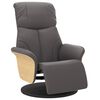 vidaXL Fauteuil inclinable avec repose-pieds gris similicuir