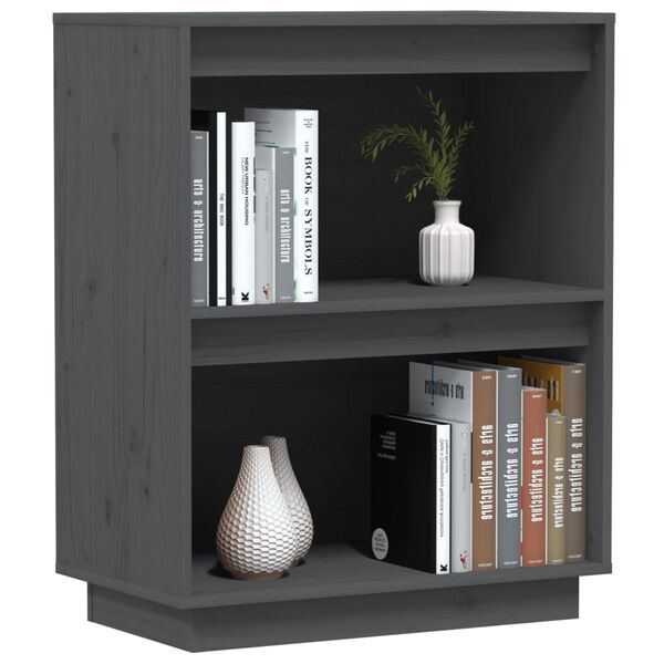 vidaXL Armoire console Gris 60x34x75 cm Bois de pin solide