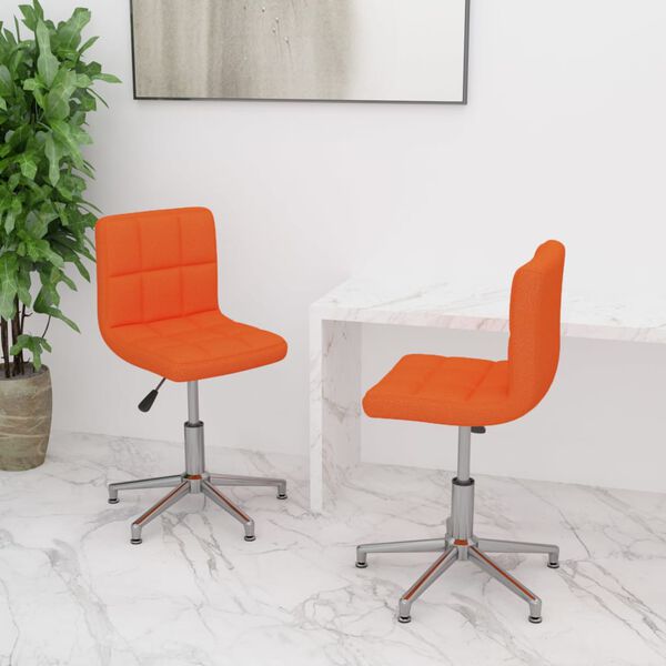 vidaXL Chaises &agrave; manger pivotantes lot de 2 orange similicuir