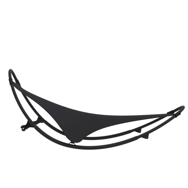 vidaXL Chaise longue &agrave; bascule avec roues Acier et textil&egrave;ne Noir
