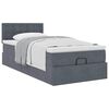 vidaXL Cadre de lit ottoman avec matelas gris foncé 100x200 cm velours