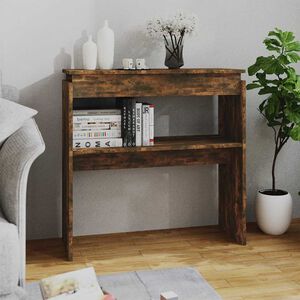 vidaXL Table console Ch&ecirc;ne fum&eacute; 80x30x80 cm Bois d'ing&eacute;nierie