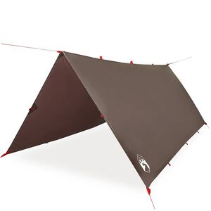 vidaXL B&acirc;che de camping marron 406x306 cm imperm&eacute;able