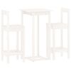 vidaXL Ensemble de bar 3 pcs Blanc Bois de pin massif