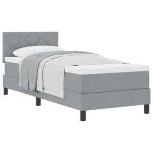 vidaXL Lit &agrave; ressorts avec matelas Gris clair 80 x 200 cm tissu