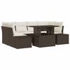 vidaXL Ensemble de canap&eacute; de jardin 7 pc Marron et Cr&egrave;me