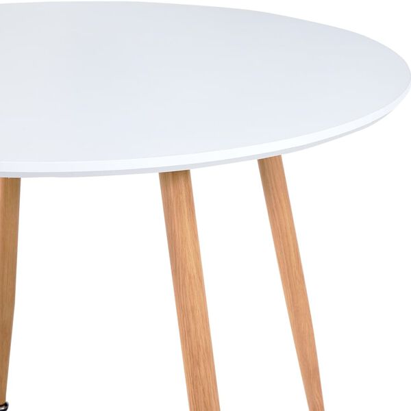 vidaXL Table à manger Blanc et chêne 90x73,5 cm MDF