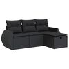 vidaXL Salon de jardin 4 pcs avec coussins noir r&eacute;sine tress&eacute;e