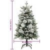 vidaXL Sapin de No&euml;l pr&eacute;-&eacute;clair&eacute; avec neige floqu&eacute;e/c&ocirc;nes 150cm PVC/PE