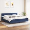 vidaXL Sommier &agrave; lattes de lit avec matelas Bleu 200x200 cm Tissu