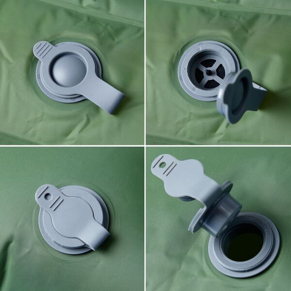 vidaXL Matelas de camping autogonflant avec oreillers 2 personnes vert