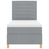 vidaXL Lit &agrave; ressorts avec matelas Gris clair 80 x 200 cm tissu