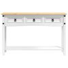 vidaXL Table d'appoint avec tiroir Blanc 114 x 34,5 x 73 cm Pin massif