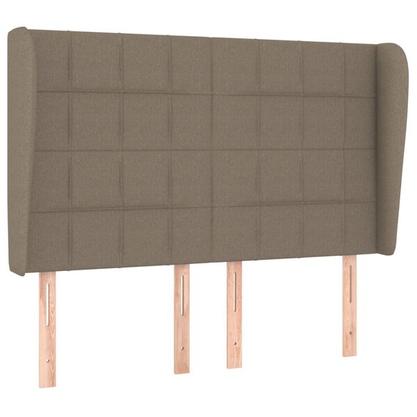 vidaXL T&ecirc;te de lit avec oreilles Taupe 147x23x118/128 cm Tissu