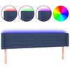 vidaXL T&ecirc;te de lit &agrave; LED Bleu 163x16x78/88 cm Tissu