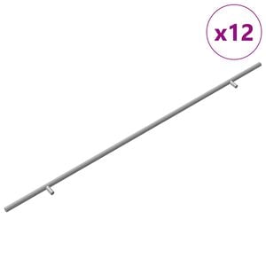 vidaXL Poign&eacute;e de cabinet 12 pi&egrave;ces Argent&eacute; 800 mm Acier inoxydable