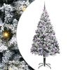 vidaXL Sapin de No&euml;l artificiel Blanc 210 cm PVC, Acier et Plastique