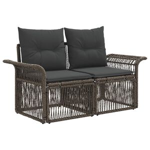 vidaXL Canap&eacute; de jardin 2-Nombre de places Gris polyrotin