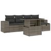 vidaXL Salon de jardin 6 pcs avec coussins gris r&eacute;sine tress&eacute;e