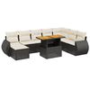 vidaXL Salon de jardin 9 pcs avec coussins noir r&eacute;sine tress&eacute;e